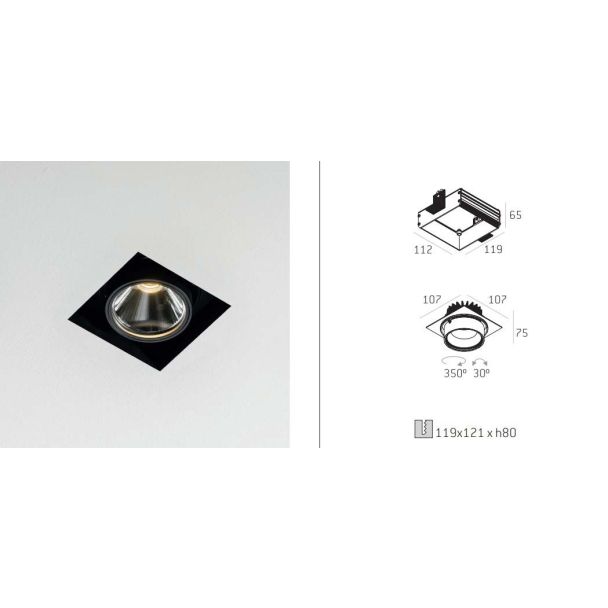 LABRA 4.1861 MULTIVA EVO 80.1 Trimless - wkład LED 12W Switch/DALI
