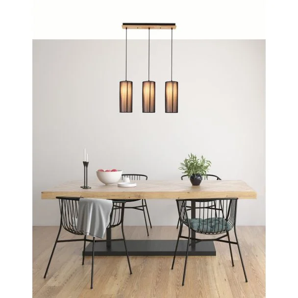 CANDELLUX 50103219 LAMPA WISZĄCA KIOTO 3 CZARNY 120x12x60