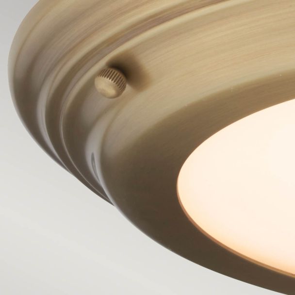 ELSTEAD Welland WELLAND-F-AB 1 Light Flush Light - Aged Brass