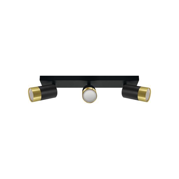 IDEUS 04280 PUZON SPT GU10 3L BLACK/GOLDEN Oprawa ścienno-sufitowa