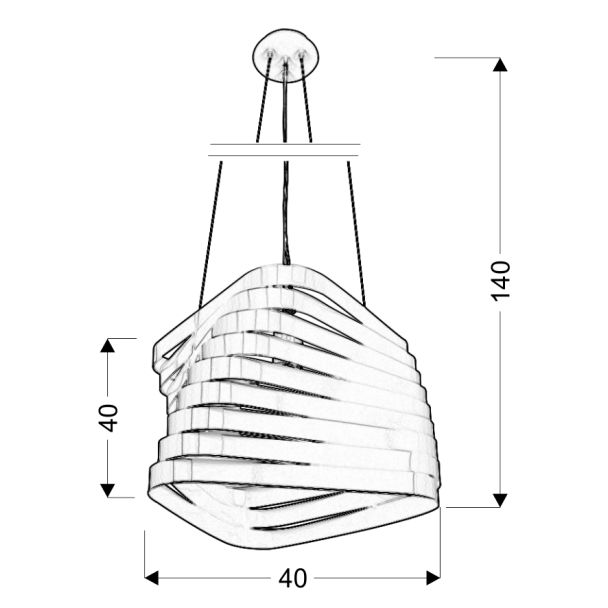 CANDELLUX 31-21581 BIZO LAMPA WISZĄCA 1X60W E27 38CM BIAŁY