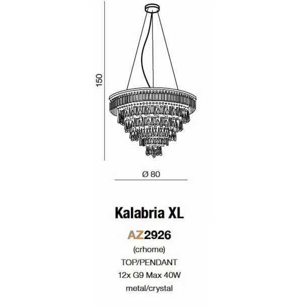 AZZARDO AZ2926 Kalabria XL pendant