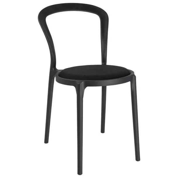 KING HOME PP-134A.BLACK Krzesło SLIM czarne - polipropylen, tkanina