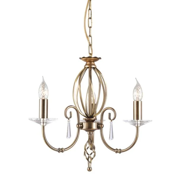 ELSTEAD AEGEAN AG3 AGED BRASS 3Lt Chandelier/Semi-Flush