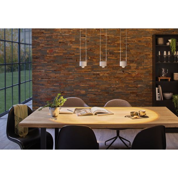 WYPRZEDAŻ PAULMANN 79720 ALDAN LED Oprawa wisząca 3-lampowa 3x9W Czarna / szczotkowane aluminium ściemnialna