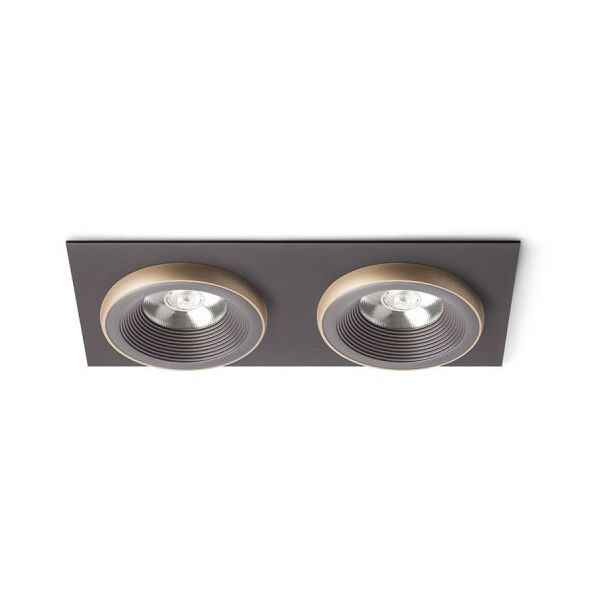RENDL R13257 SHARM SQ II wpuszczana brązowa/perłowo-złota 230V LED 2x10W 24° 3000K