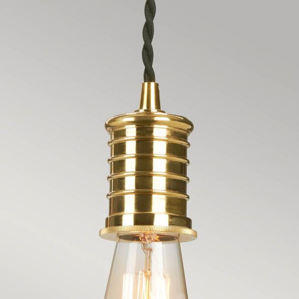 ELSTEAD Douille DOUILLE-P-BPB 1 Light Pendant - Black/Polished Brass