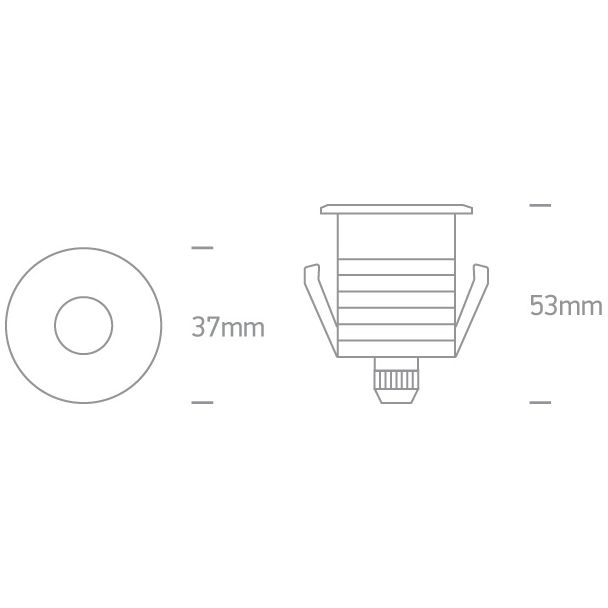 ONE LIGHT 69042/AL/W Graikos aluminiowy wpust COB LED 3000K 1W IP67
