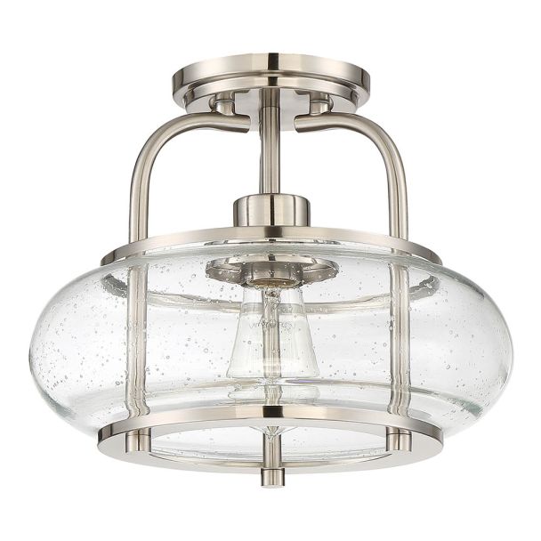 ELSTEAD Trilogy QZ-TRILOGY-SFS-BN 1 Light Semi-Flush Mount - Brushed Nickel