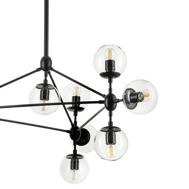 Step into Design ST-9047-15 transparent Lampa wisząca ASTRIFERO-15 transparentno czarna 110 cm