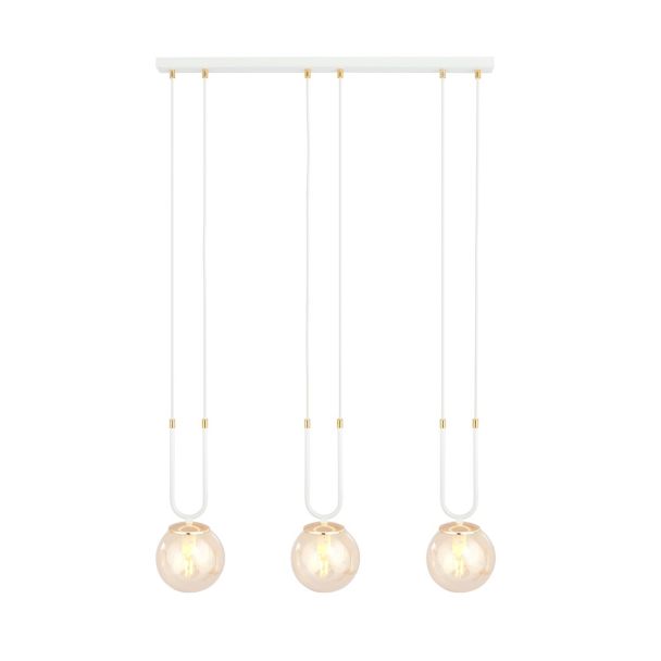 EMIBIG 1117/3 LAMPA WISZĄCA GLAM 3 WHITE/MIODOWY