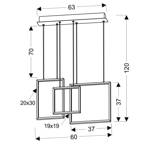 CANDELLUX A0026-330 KEOS LAMPA WISZĄCA 54X9 36W LED BIAŁY 4000K APETI