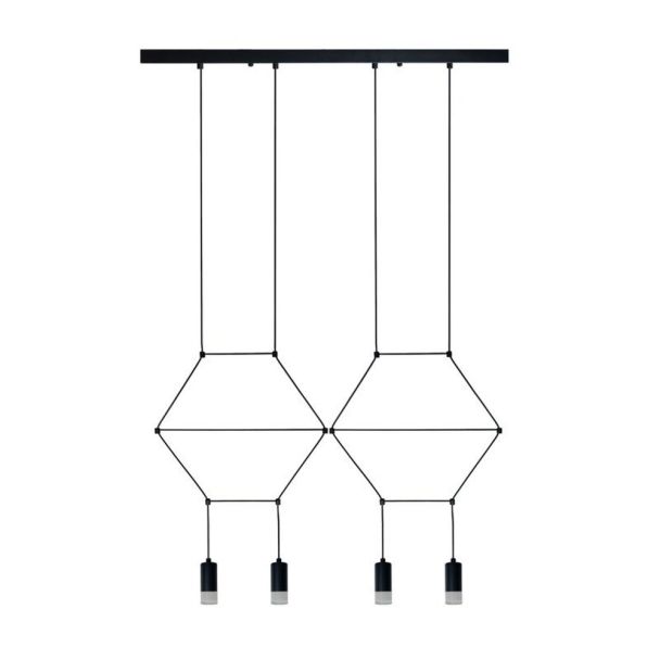 Step into design XT068-4P Lampa wisząca LINEA-4 LONG czarna 70 cm
