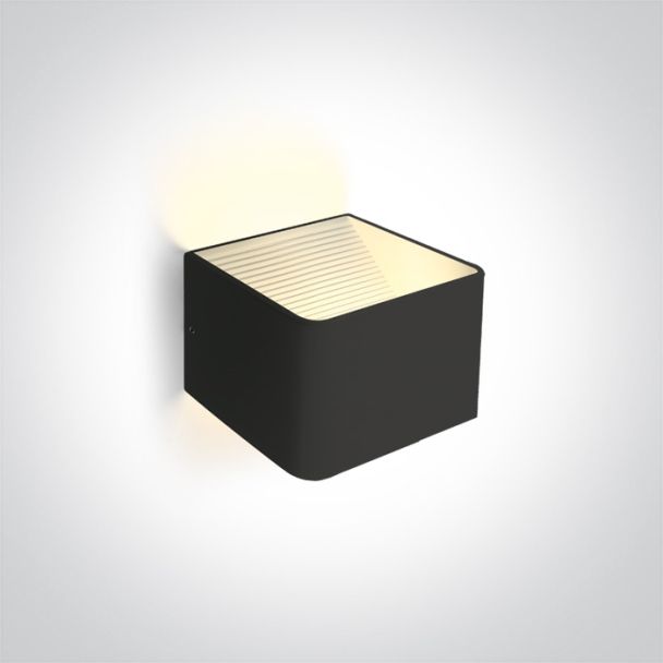 ONE LIGHT 67466A/B/W Geraki czarna lampa ścienna LED 3000K 6W IP20