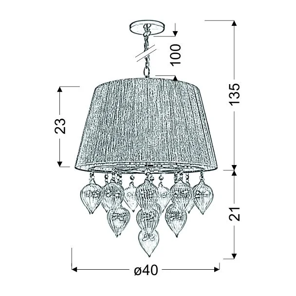 CANDELLUX 33-04567 ELISSA ZWIS 3X40W E14 SZARO BEŻOWY