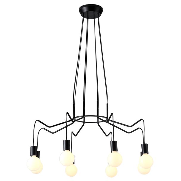 CANDELLUX 38-71057 BASSO LAMPA WISZĄCA 8X40W E27 CZARNY MATOWY