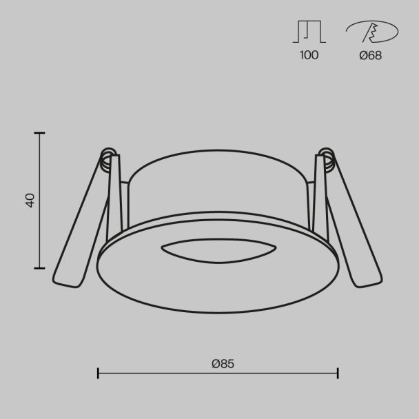 MAYTONI DL088-GU10-RD-W Slim Downlight biały