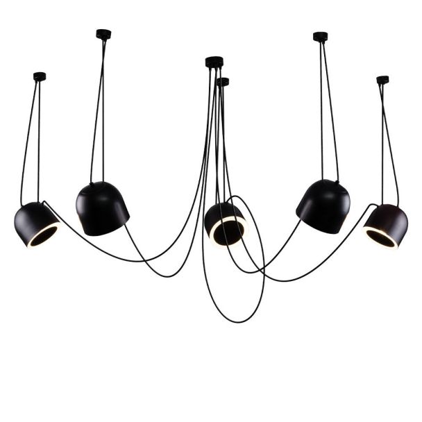 ANTIGO Lampa wisząca DOBO 5 - Czarna 9038