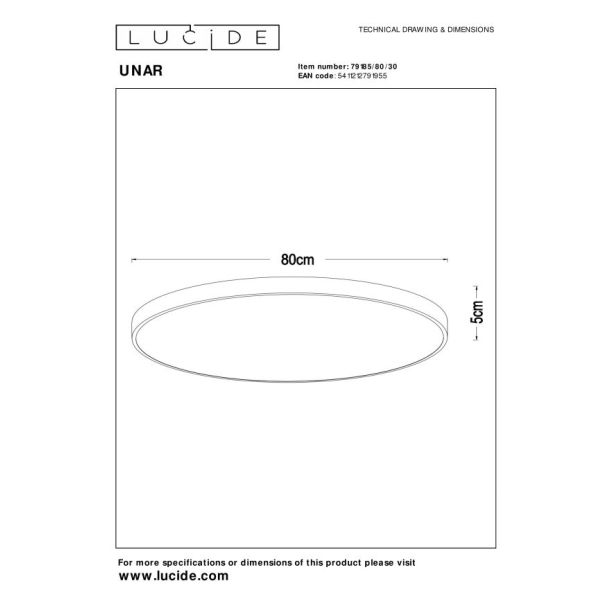 LUCIDE 79185/80/30 LAMPA SUFITOWA NOWOCZESNA LEDUNAR