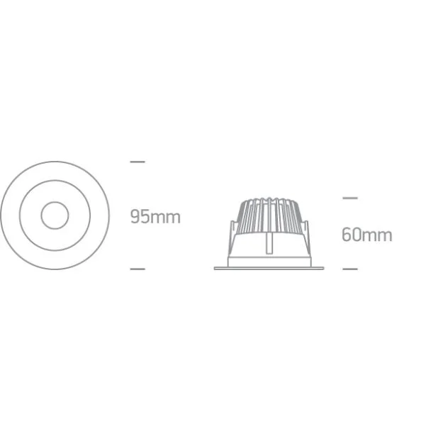 ONE LIGHT 10108ED/W/B/W Volax 10108ED/W/B biała wpuszczana oprawa typu downlight z czarnym odbłyśnikiem COB LED 3000K 8W
