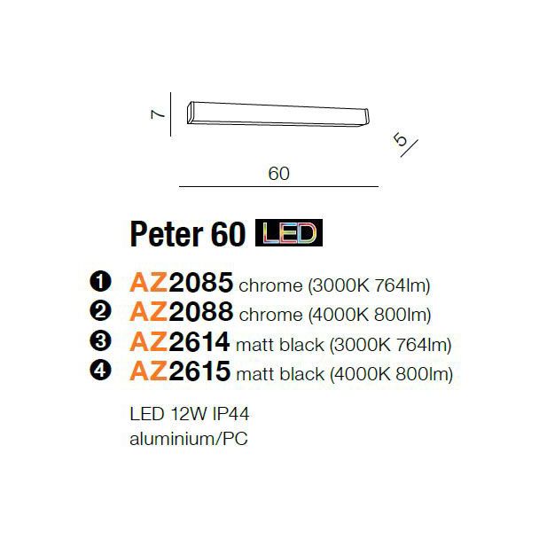 AZZARDO AZ2614 Peter 60 3000 (matt black)