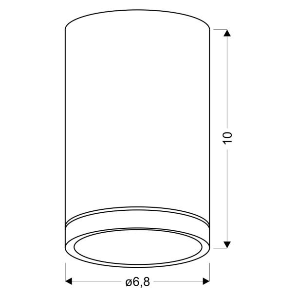 CANDELLUX 2276007 TUBA LAMPA SUFITOWA 1X15W GU10 6,8/10 SZARY