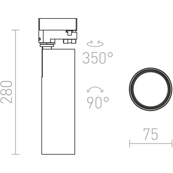 RENDL R12823 BAHIA do szyny 3-faz biała 230V LED 28W 38° 3000K oprawa 3-fazowy