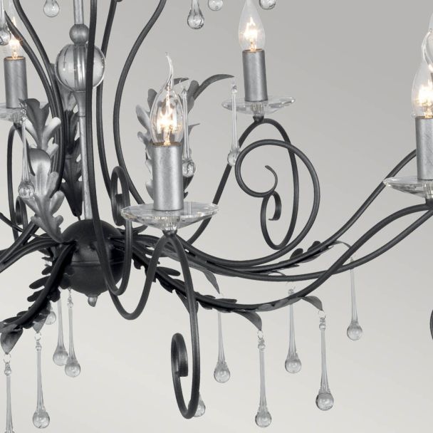ELSTEAD AMARILLI AML15 BLK/SILVER 15Lt Chandelier