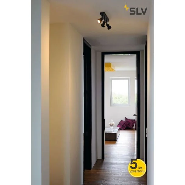 WYPRZEDAŻ SLV 147380 PURI 3 sufitowa, czarny mat, GU10, max. 3x50W, zawiera pierścień dekoracyjny