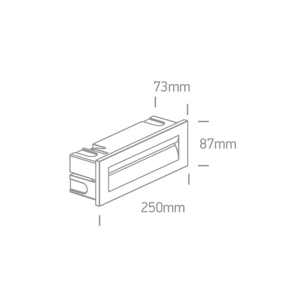 ONE LIGHT 68066/G/W Simi 3 szara ścienna oprawa do wbudowania LED 3000K 8,5W IP65