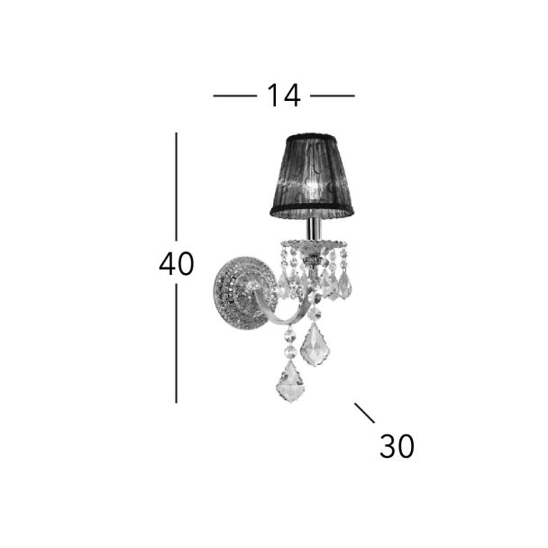 KOLARZ 1301.61.5.SPT PISANI CRYSTAL lampa ścienna