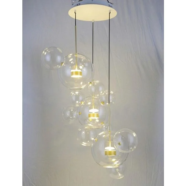 King Home XCP9148-3A Lampa wisząca CAPRI DISC 3 złota - 180 LED, aluminium, szkło