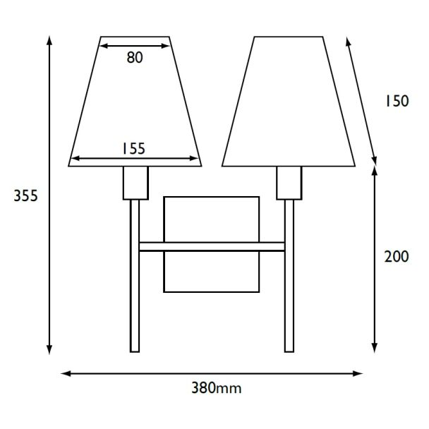 ELSTEAD LUCERNE HQ/LUCERNE 2LT 2Lt Wall Light