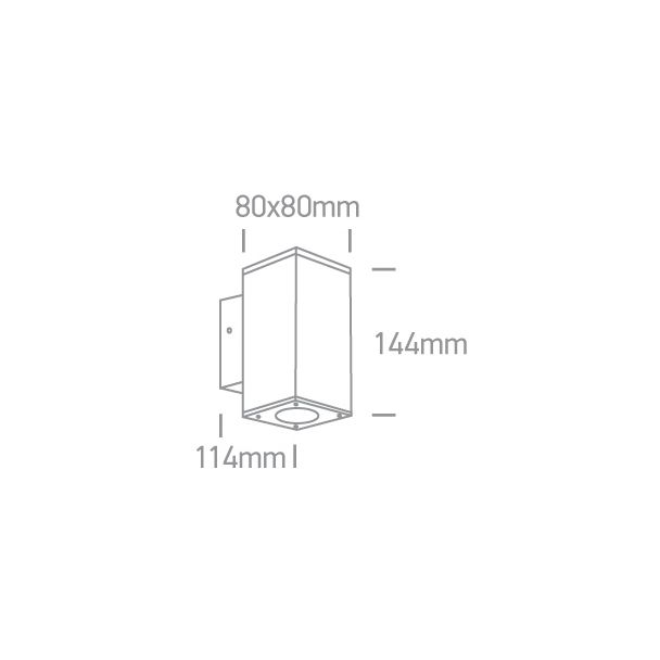 ONE LIGHT 67138A/B/W Drymaia czarny zewnętrzny kinkiet 3000K 2x6W IP54
