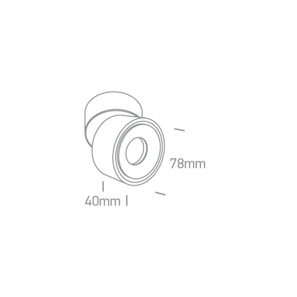 ONE LIGHT 12108LA/B/W Psaru czarna regulowana oprawa sufitowa COB LED 3000K 8W