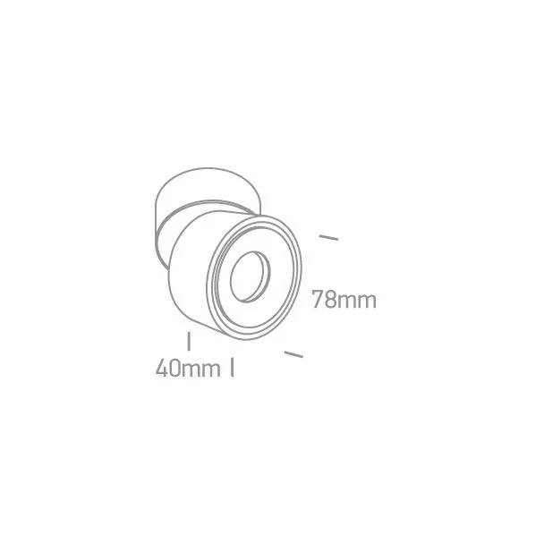 ONE LIGHT 12108LA/B/W Psaru czarna regulowana oprawa sufitowa COB LED 3000K 8W
