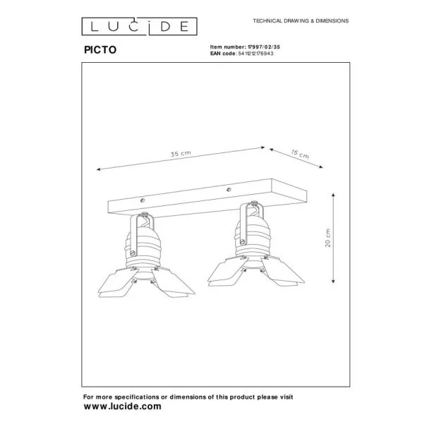 LUCIDE 17997/02/35 PICTO LAMPA SUFITOWA