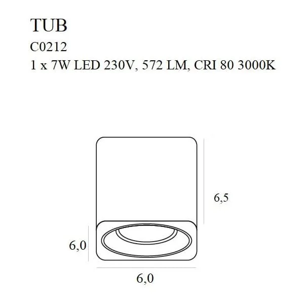 MAXLIGHT C0212 LAMPA SUFITOWA TUB KWADRAT CZARNY + PIERŚCIEŃ OZDOBNY ZŁOTY RC0155/C0156 GOLD