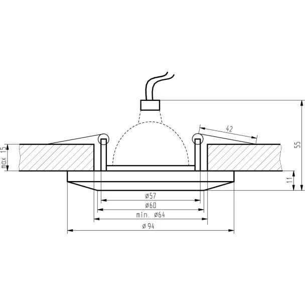 CANDELLUX 2230521 SS-10 CH/BK MR16 CHROM OPR. STROP. STAŁA OKRĄGŁA SZKŁO CZARNE