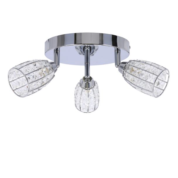 CANDELLUX 98-13408 SHIBA LAMPA SUFITOWA PLAFON CHROMOWY 3X15W G9 KLOSZ BEZBARWNY