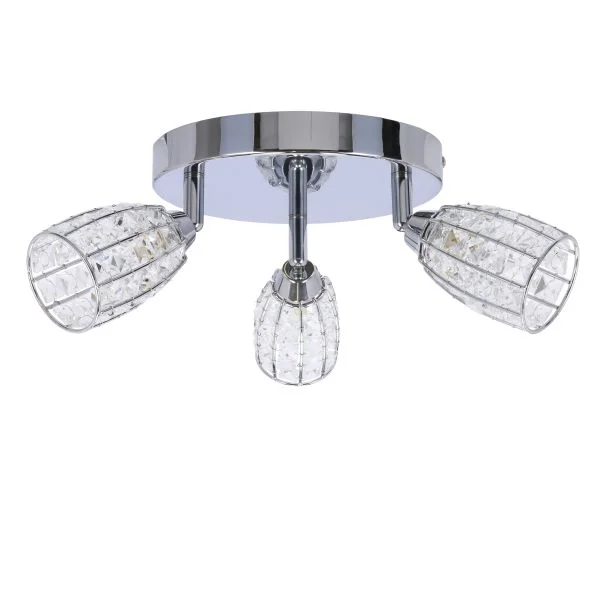 CANDELLUX 98-13408 SHIBA LAMPA SUFITOWA PLAFON CHROMOWY 3X15W G9 KLOSZ BEZBARWNY