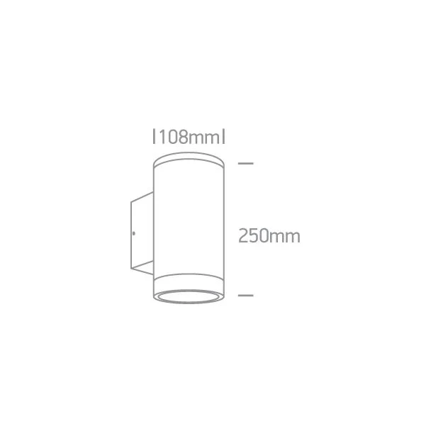 ONE LIGHT 67400E/B Collio 2 czarny zewnętrzny cylinder ścienny 2xPAR30, E27 IP65