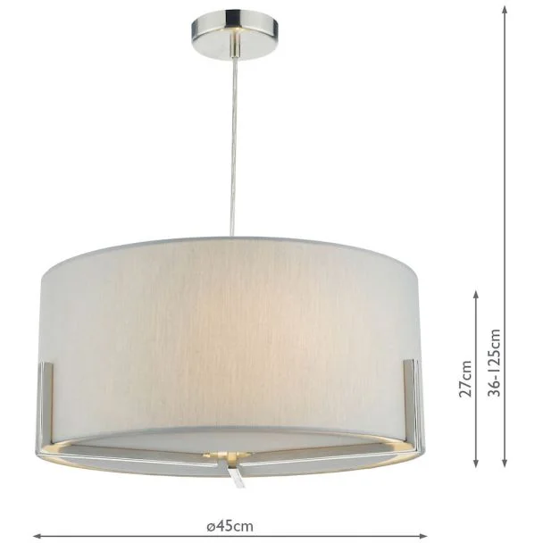 DAR SAN0339 SANTINO 3LT PENDANT GREY SAT CHR