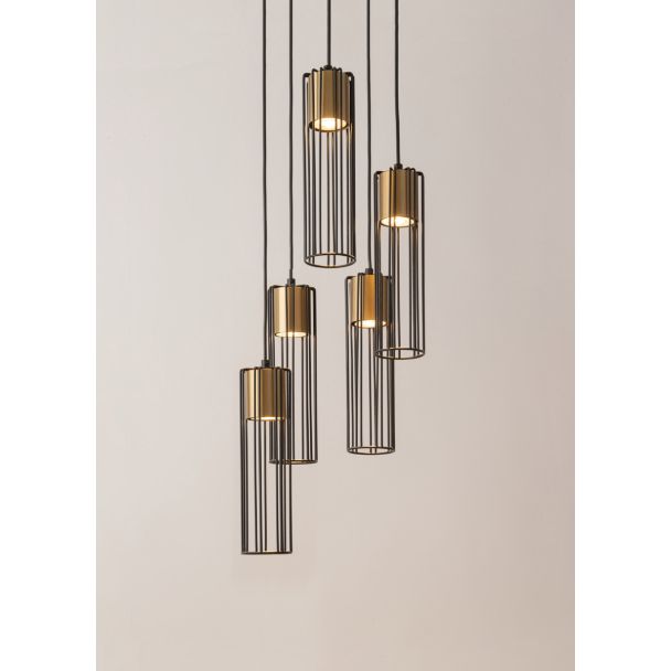 SIGMA 33461 FOBIA 5 lampa wisząca koło czarny/złoty