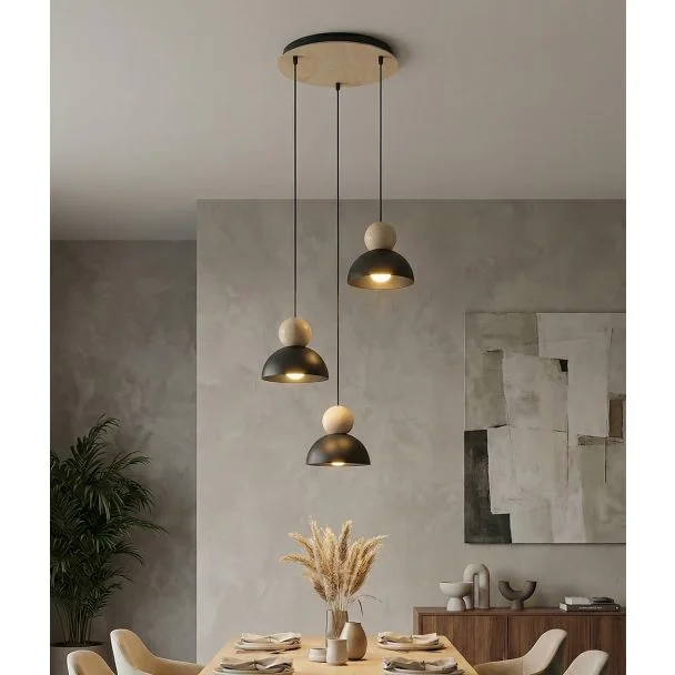 EMIBIG 1676/3PREM KAKI 3PREM BLACK LAMPA WISZĄCA