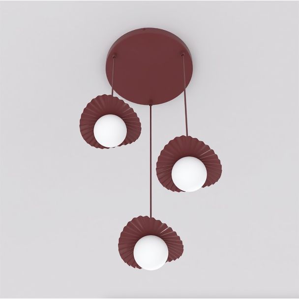 EMIBIG 1761/3 FLORA 3PREM BURGUNDY OPAL Lampa wisząca