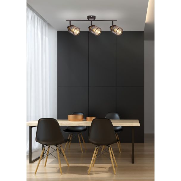 CANDELLUX 93-82541 LAMPA SUFITOWA CANABERA KAWOWE ZŁOTO 3X40W E14 KLOSZ BURSZTYNOWY