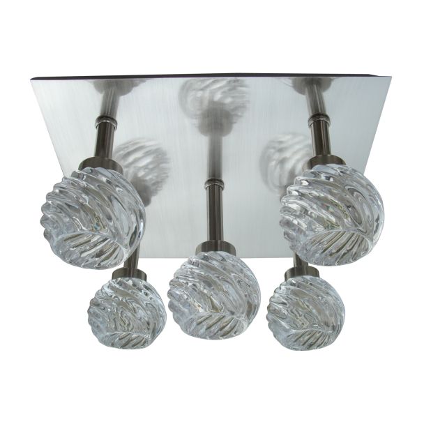 CANDELLUX 95-23219 GIRA PLAFON 5X40W G9 SATYNA NIKIEL+KRYSZTAŁ