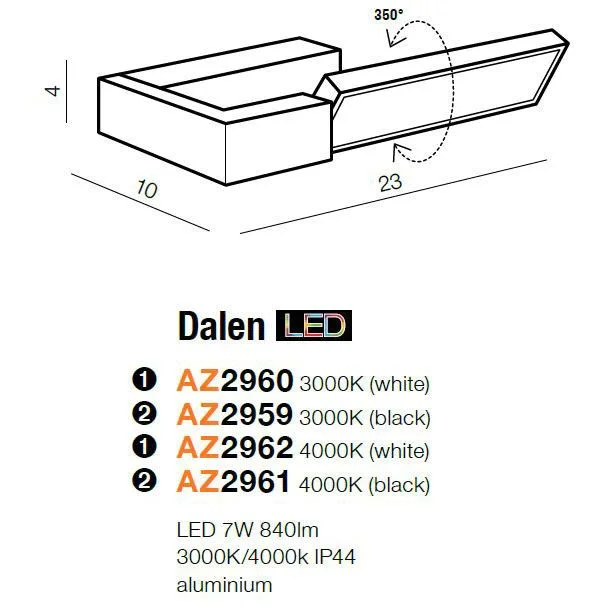AZZARDO AZ2961 Dalen 4000K (black)