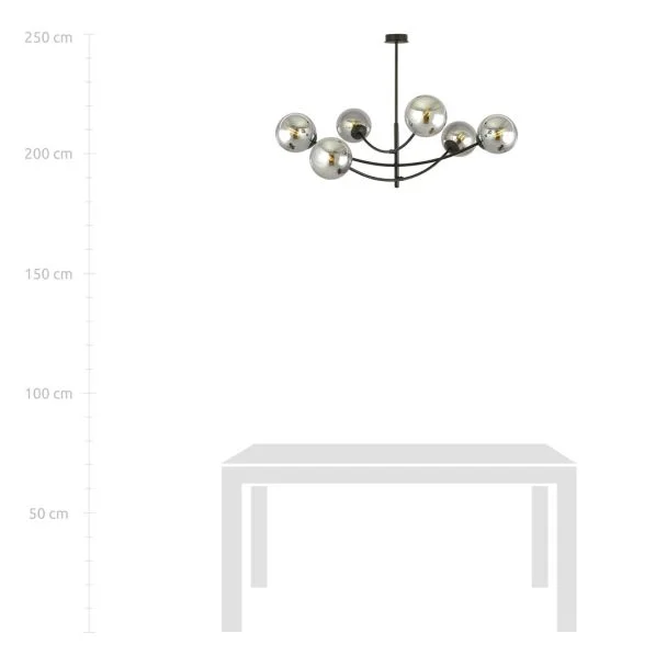 EMIBIG 1100/6 LAMPA SUFITOWA HUNTER 6 BLACK/GRAFIT